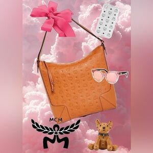 MCM Women's Large Klara Leather Hobo Bag Roasted Pecan